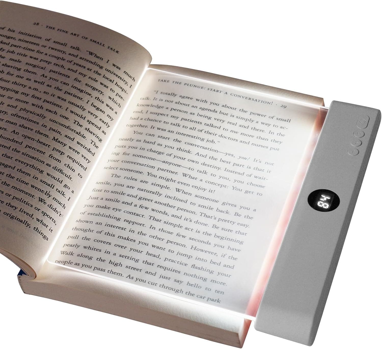 Luz plana LED para leer libros en la cama