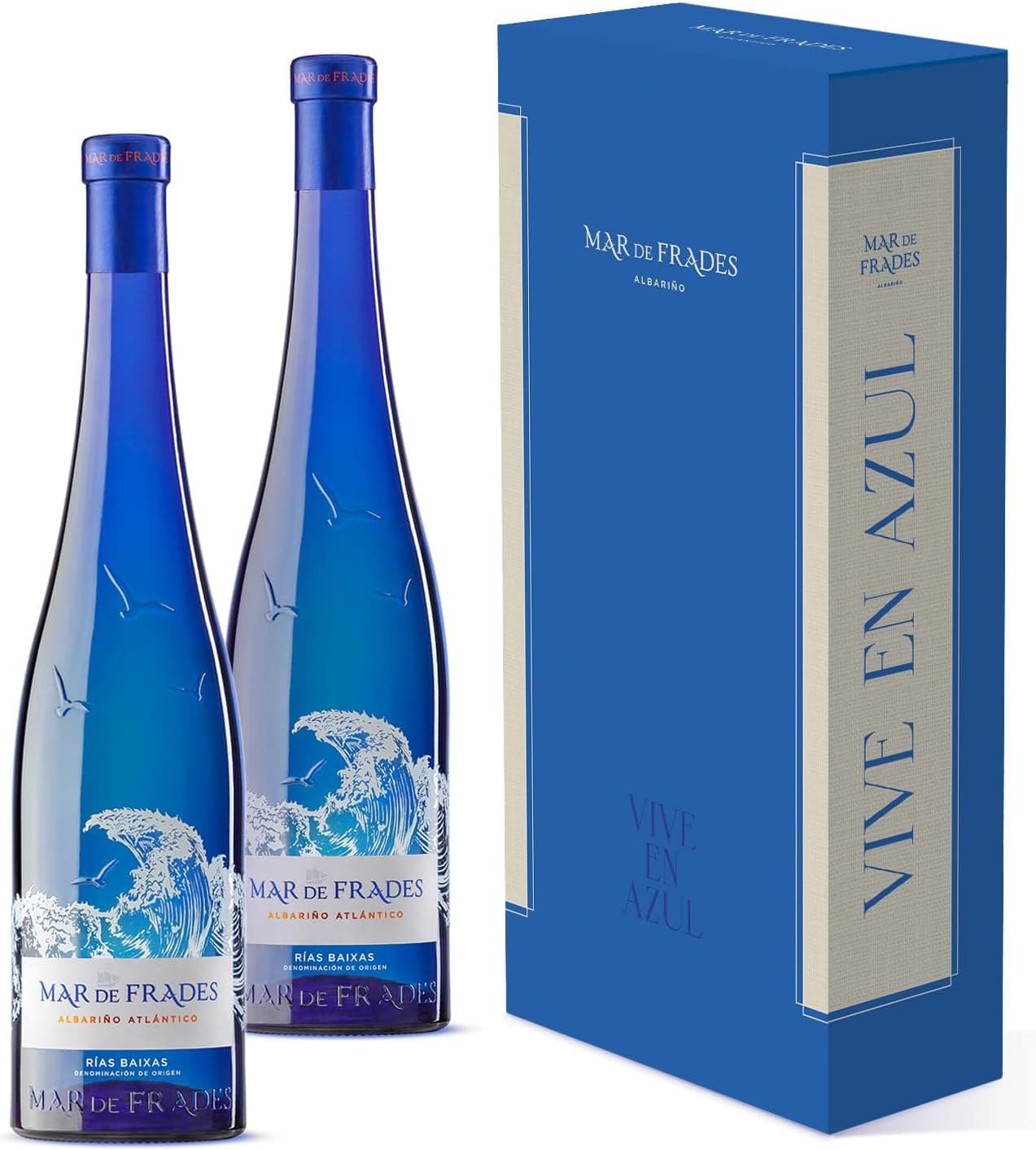 Estuche regalo con dos botellas de vino albariño Mar de Frades