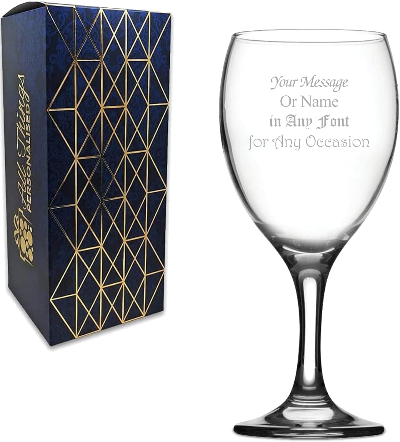 Copa de vino personalizada con mensaje grabado