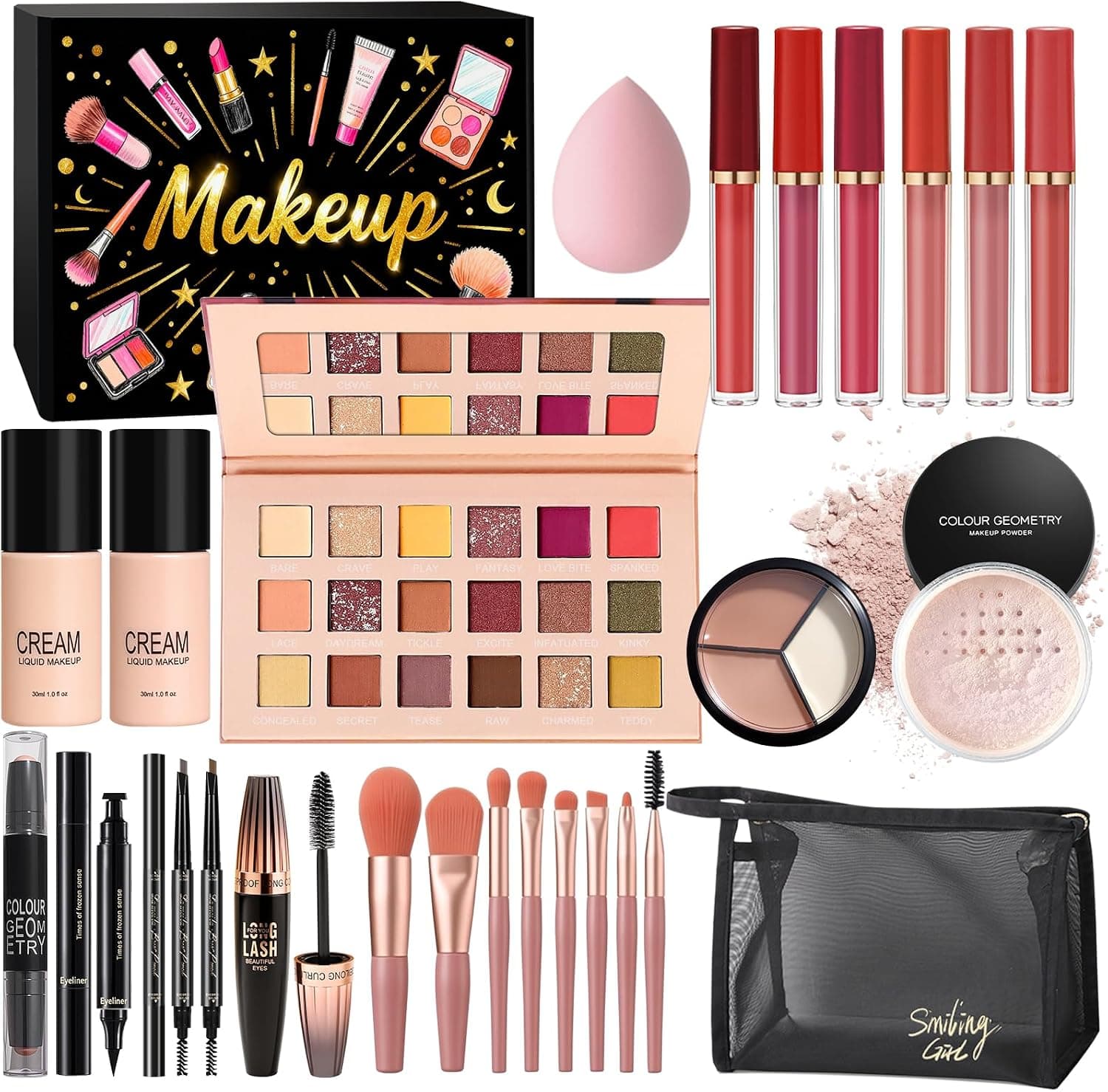 Kit de maquillaje profesional completo en caja de regalo