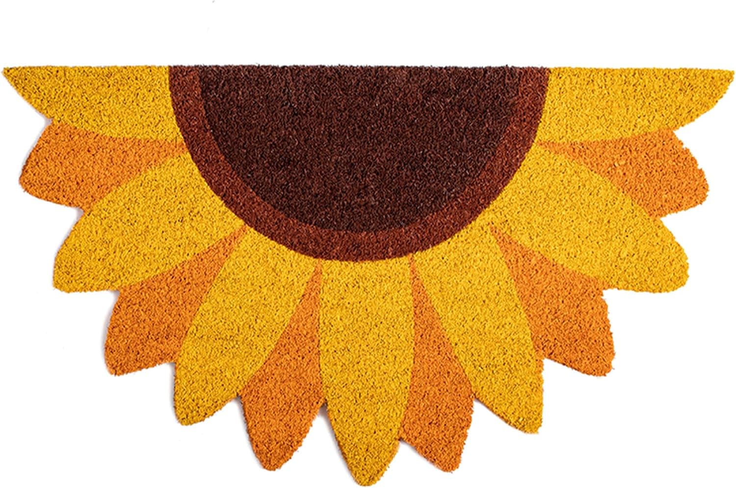 Felpudo con forma de girasol en fibra de coco