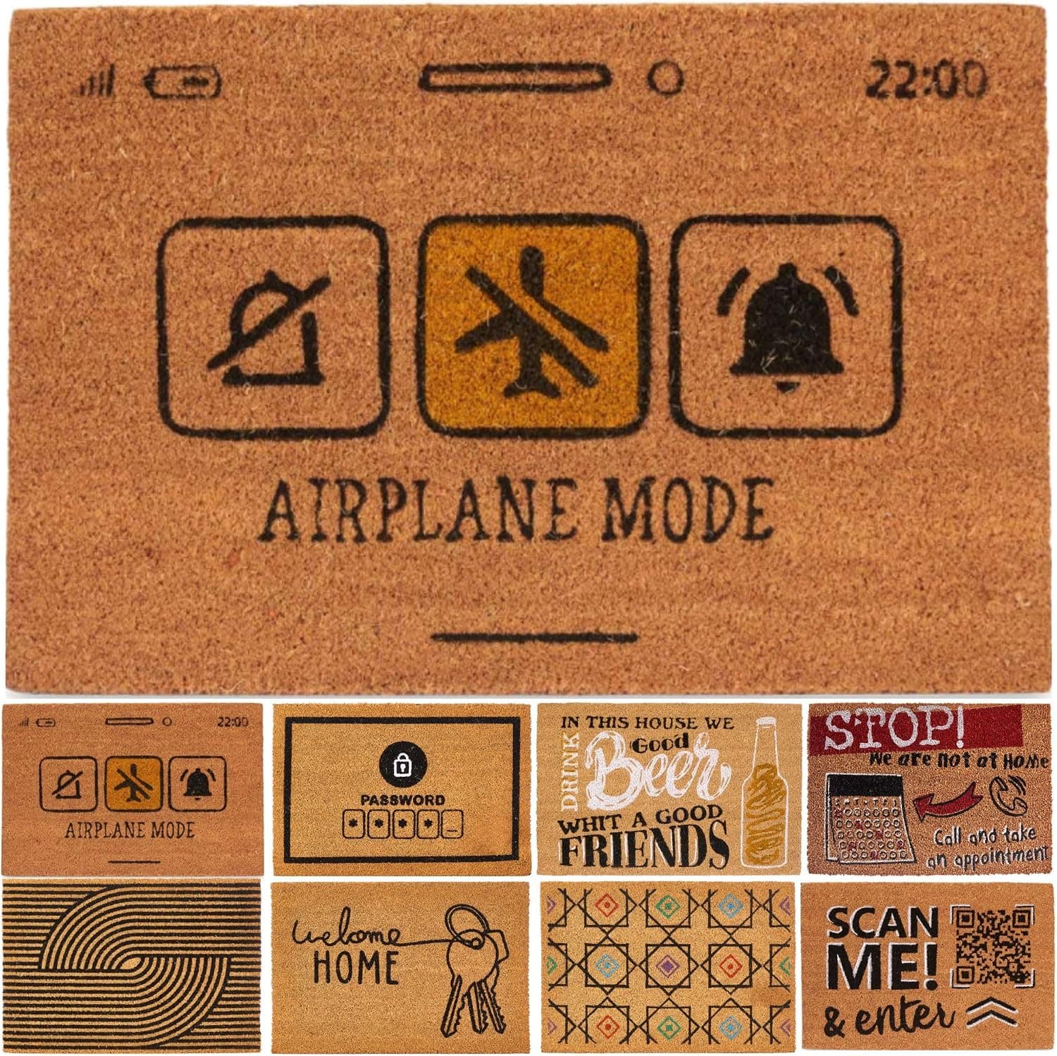 Felpudo de coco con diseño Airplane Mode