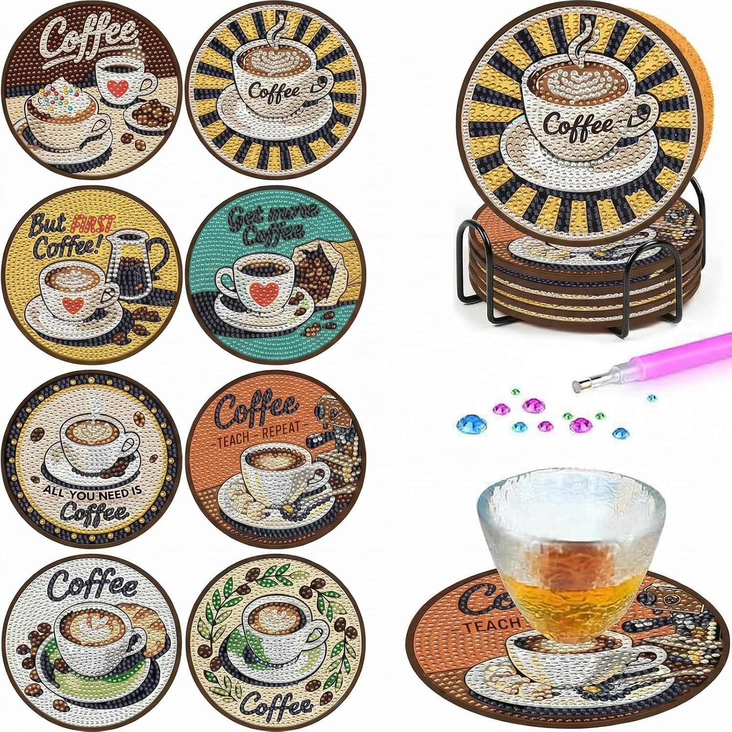 Kit de pintura de diamante para posavasos de café