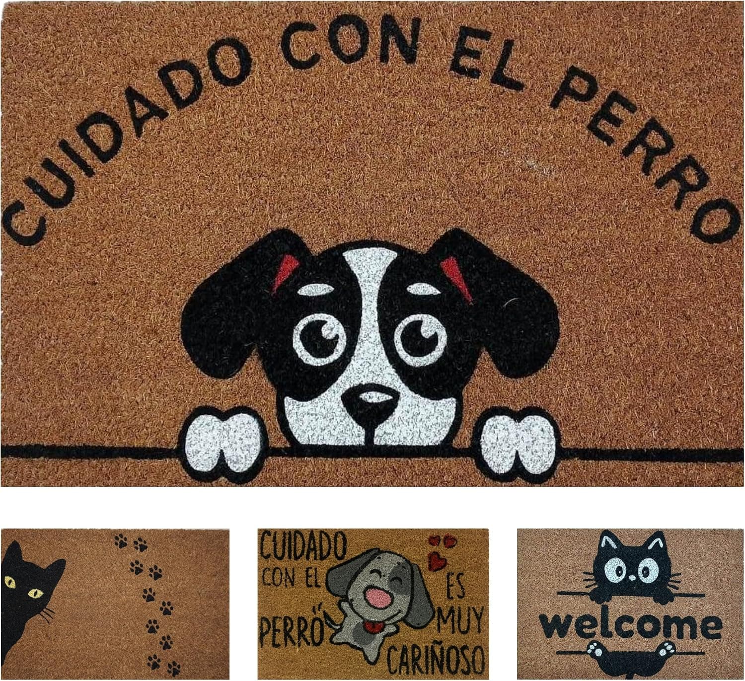 Felpudo con mensaje «Cuidado con el perro»